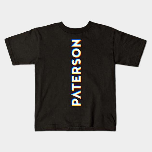 Paterson New Jersey CMYK Glitch Type Kids T-Shirt by Hashtagified